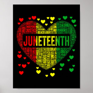 Black History Heart Juneteenth Melanin African Ame Poster