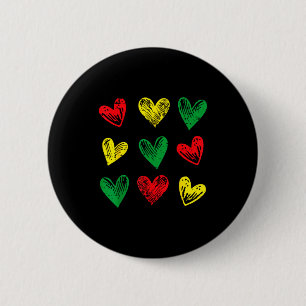 Black history hearts african american girls kids button