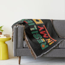Black History Heritage Tassel Cotton Throw Blanket