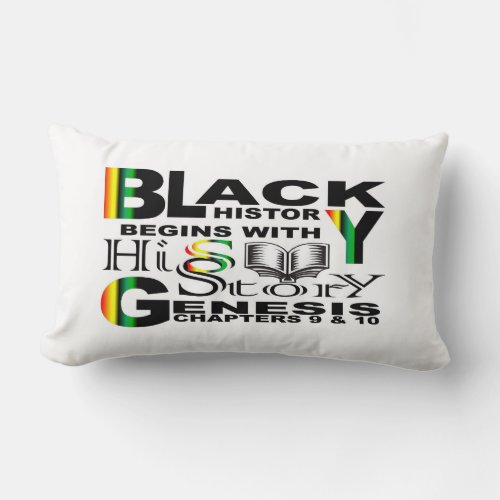 Black History _ HisStory _ BlkBg Lumbar Pillow