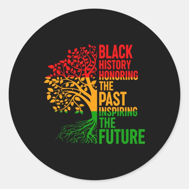 Black History Honoring Past Inspiring Future Men W Classic Round Sticker (Front)