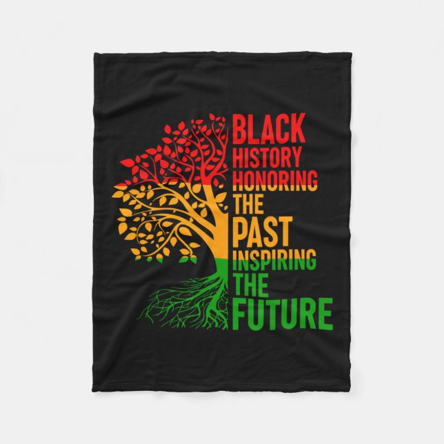 Black History Honoring Past Inspiring Future Men W Fleece Blanket (Front)