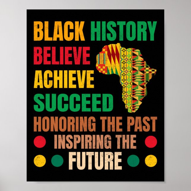 Black History Honoring Past Inspiring Future Men W Poster (Front)