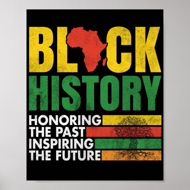 Black History Honoring Past Inspiring Future Poster (Front)
