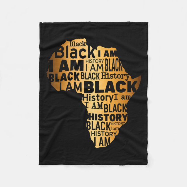 Black History I Am Black Every Month African Ameri Fleece Blanket (Front)