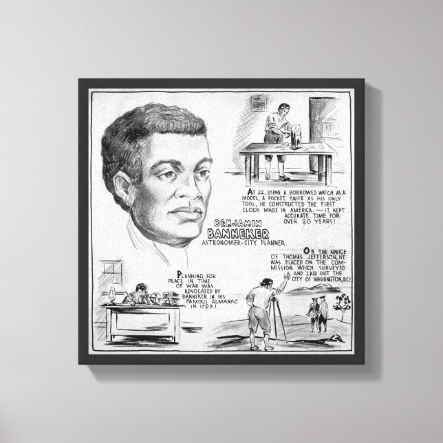 Black History Icon: Benjamin Banneker, Scientist Canvas Print (Front)