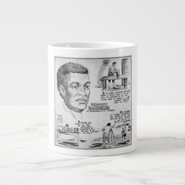 Black History Icon: Benjamin Banneker, Scientist Giant Coffee Mug (Front)