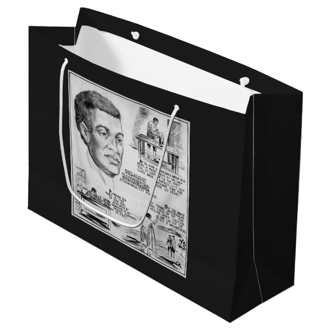 Black History Icon: Benjamin Banneker, Scientist Large Gift Bag (Front Angled)