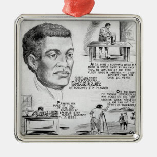 Black History Icon: Benjamin Banneker, Scientist Metal Ornament