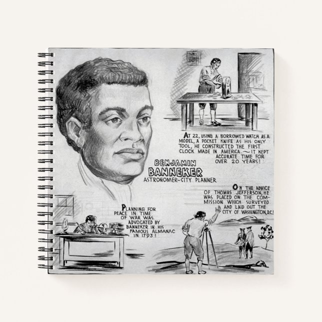 Black History Icon: Benjamin Banneker, Scientist Notebook (Front)