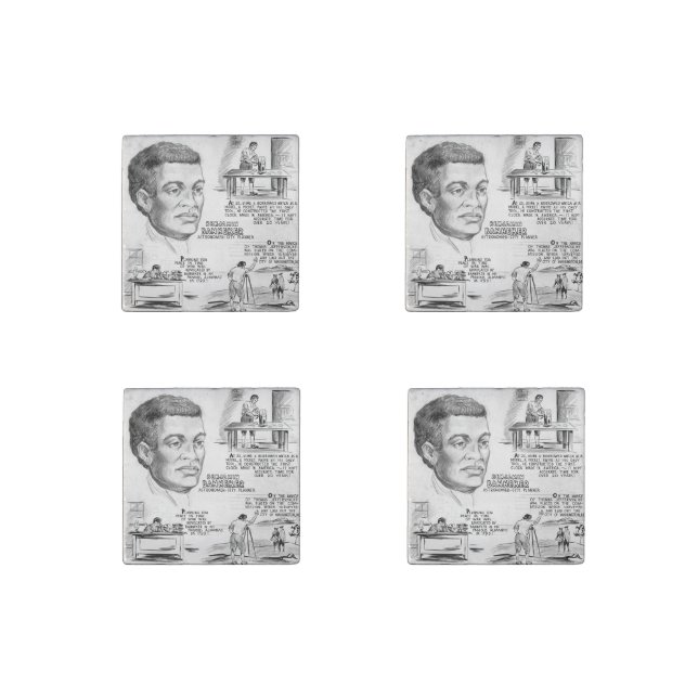 Black History Icon: Benjamin Banneker, Scientist Stone Magnet (Front)