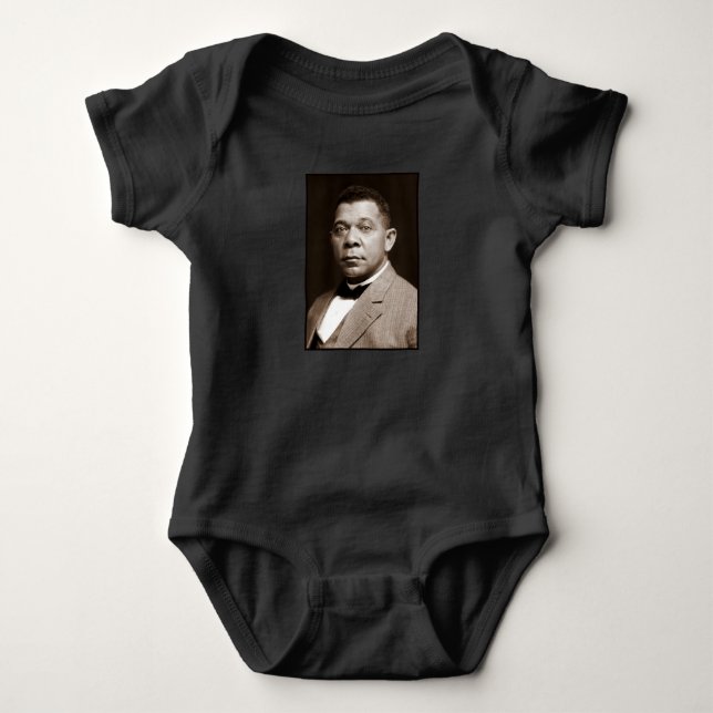 Black History Icon: Booker T Washington, Portrait Baby Bodysuit (Front)