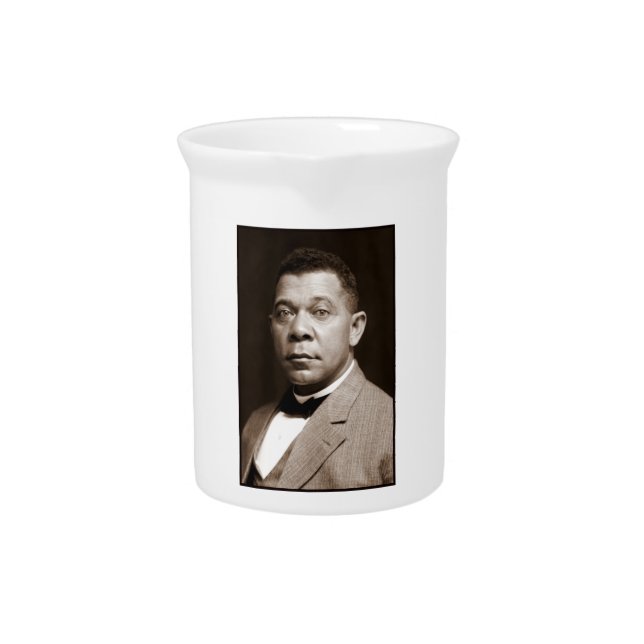 Black History Icon: Booker T Washington, Portrait Beverage Pitcher (Front)