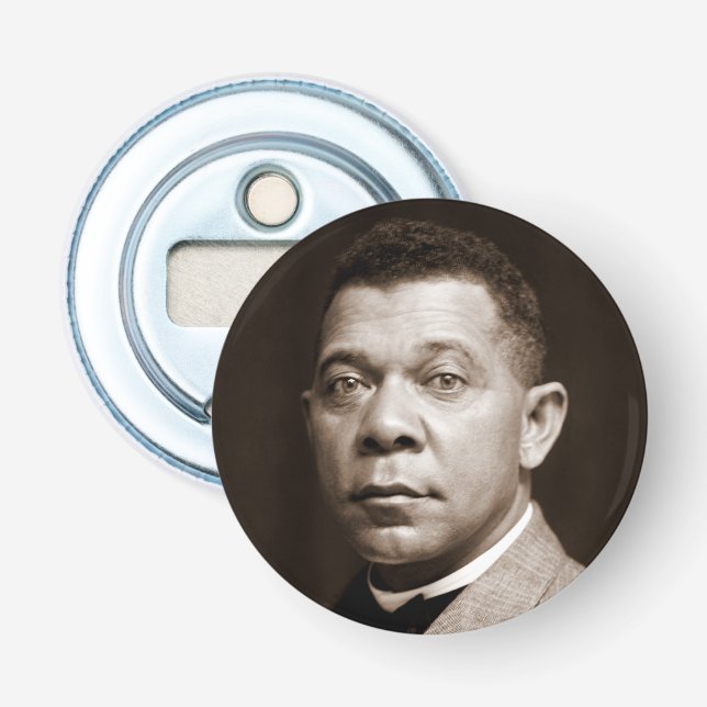 Black History Icon: Booker T Washington, Portrait Bottle Opener (Front)