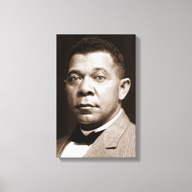 Black History Icon: Booker T Washington, Portrait Canvas Print (Front)
