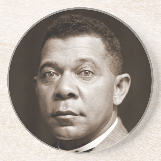 Black History Icon: Booker T Washington, Portrait Coaster (Front)