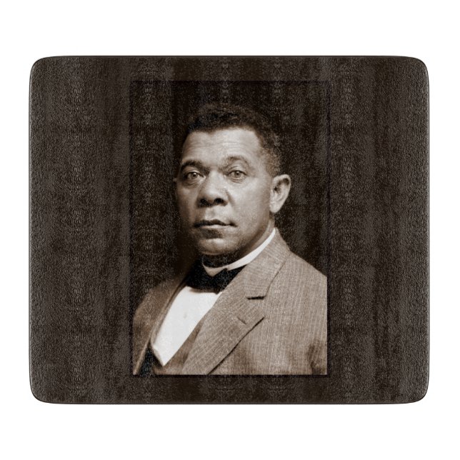 Black History Icon: Booker T Washington, Portrait Cutting Board (Front)