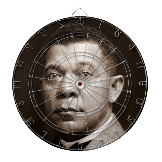 Black History Icon: Booker T Washington, Portrait Dart Board (Front)