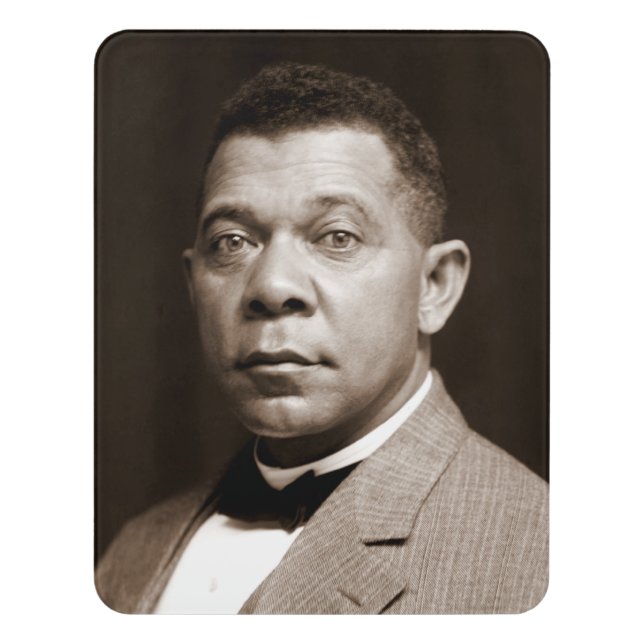 Black History Icon: Booker T Washington, Portrait Door Sign (Contemporary Vert)