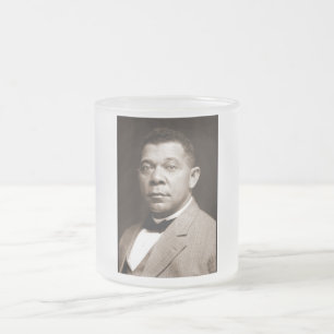 Black History Icon: Booker T Washington, Portrait Frosted Glass Coffee Mug