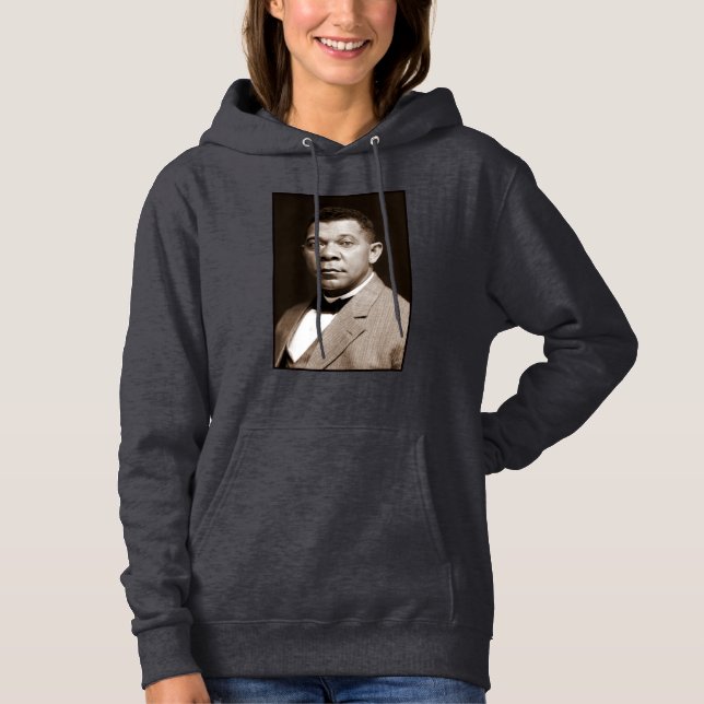 Black History Icon: Booker T Washington, Portrait Hoodie (Front)