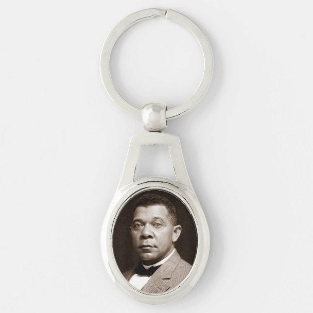Black History Icon: Booker T Washington, Portrait Keychain (Front)