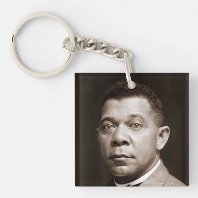 Black History Icon: Booker T Washington, Portrait Keychain (Front)