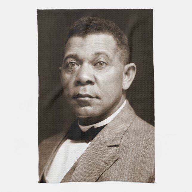 Black History Icon: Booker T Washington, Portrait Kitchen Towel (Vertical)