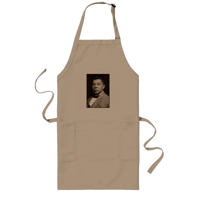 Black History Icon: Booker T Washington, Portrait Long Apron (Front)