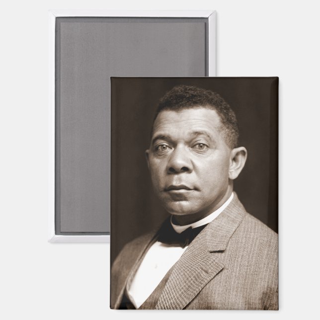 Black History Icon: Booker T Washington, Portrait Magnet (Front/Back)