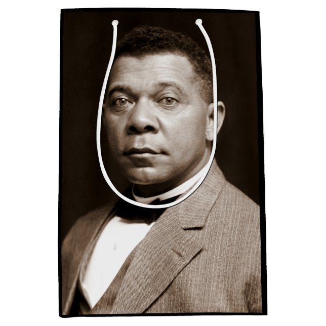 Black History Icon: Booker T Washington, Portrait Medium Gift Bag (Front)