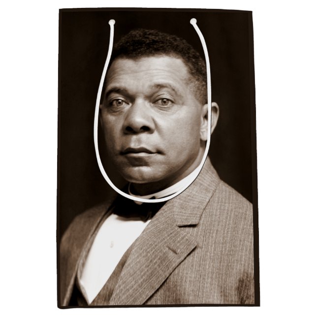 Black History Icon: Booker T Washington, Portrait Medium Gift Bag (Front)