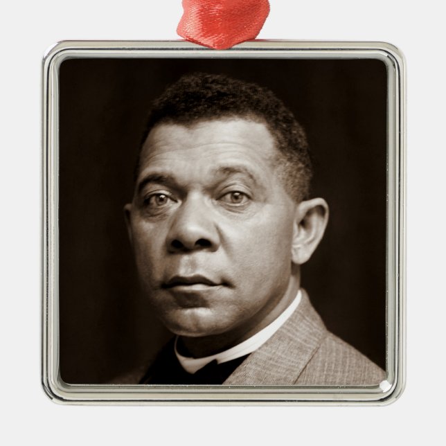 Black History Icon: Booker T Washington, Portrait Metal Ornament (Front)