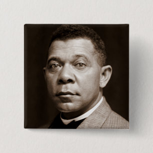 Black History Icon: Booker T Washington, Portrait Pinback Button