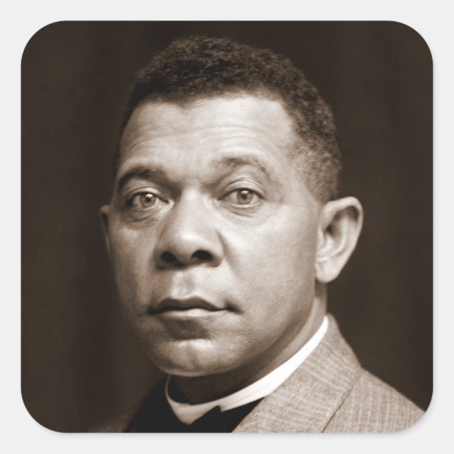 Black History Icon: Booker T Washington, Portrait Square Sticker (Front)
