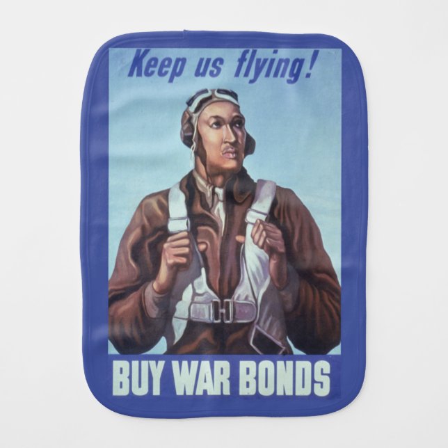 Black History Icons: Aviators of WW2, US Pilots Baby Burp Cloth (Front)
