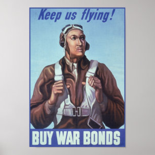 Black History Icons: Aviators of WW2, US Pilots Poster