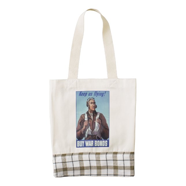 Black History Icons: Aviators of WW2, US Pilots Zazzle HEART Tote Bag (Front)