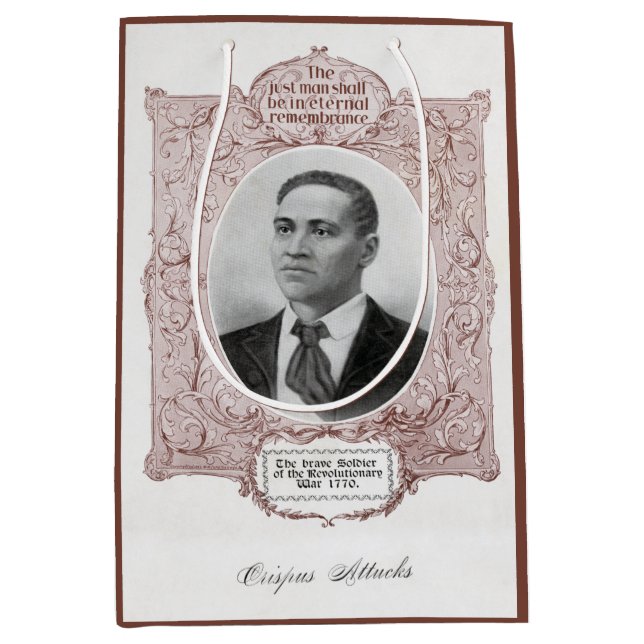 Black History Icons: Crispus Attucks, Martyr  Medium Gift Bag (Front)