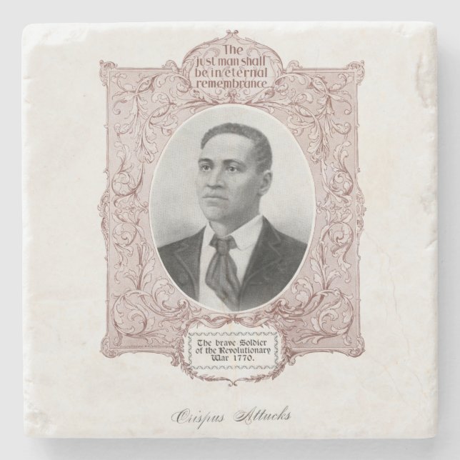 Black History Icons: Crispus Attucks, Martyr  Stone Coaster (Front)