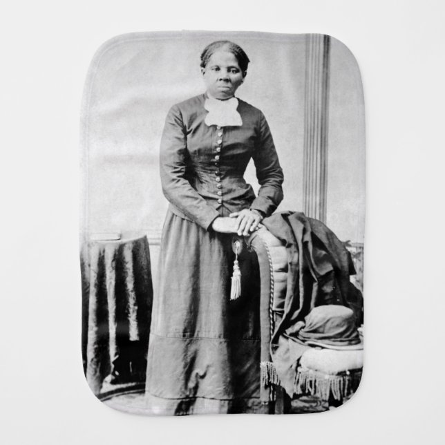 Black History Icons: Harriet Tubman, Civil Rights Baby Burp Cloth (Front)