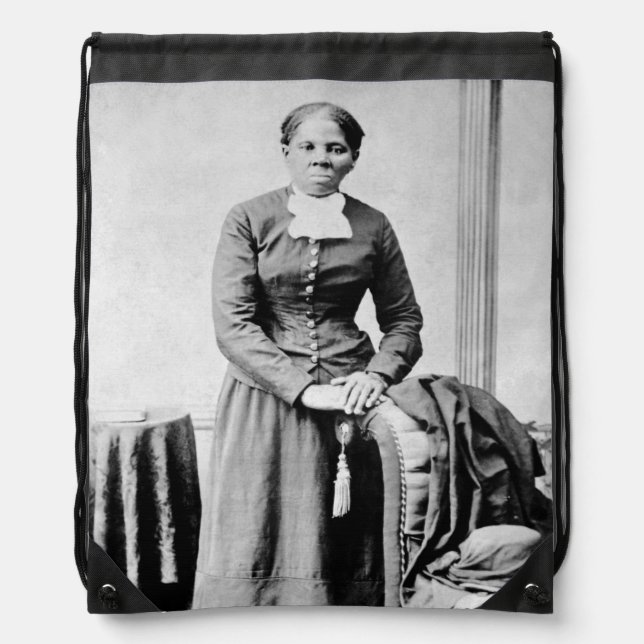 Black History Icons: Harriet Tubman, Civil Rights Drawstring Bag (Front)