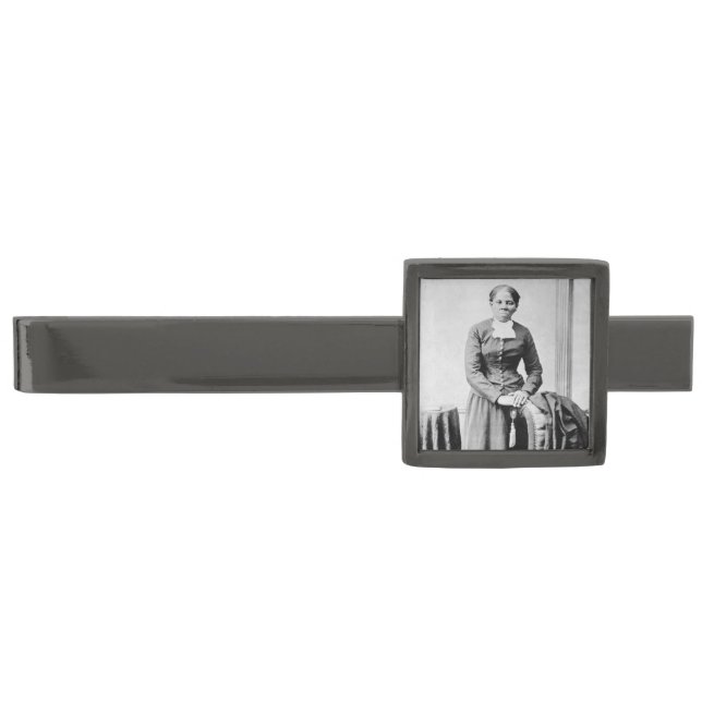 Black History Icons: Harriet Tubman, Civil Rights Gunmetal Finish Tie Bar (Front)