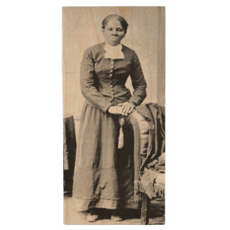 Black History Icons: Harriet Tubman, Civil Rights Wood Flash Drive