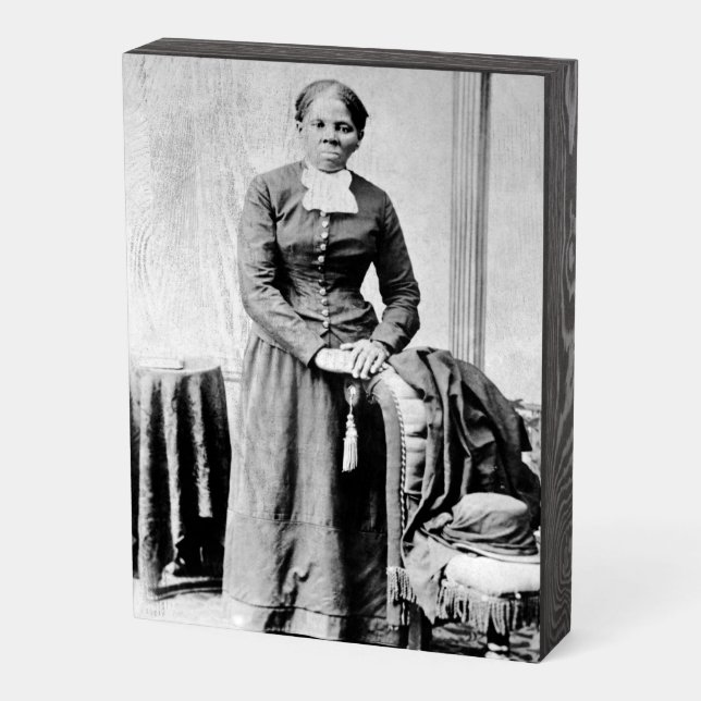 Black History Icons: Harriet Tubman, Civil Rights Wooden Box Sign (Angled Vertical)