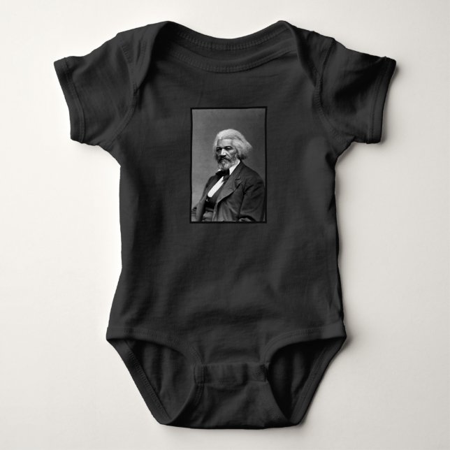 Black History Icons: Older Frederick Douglass Baby Bodysuit (Front)