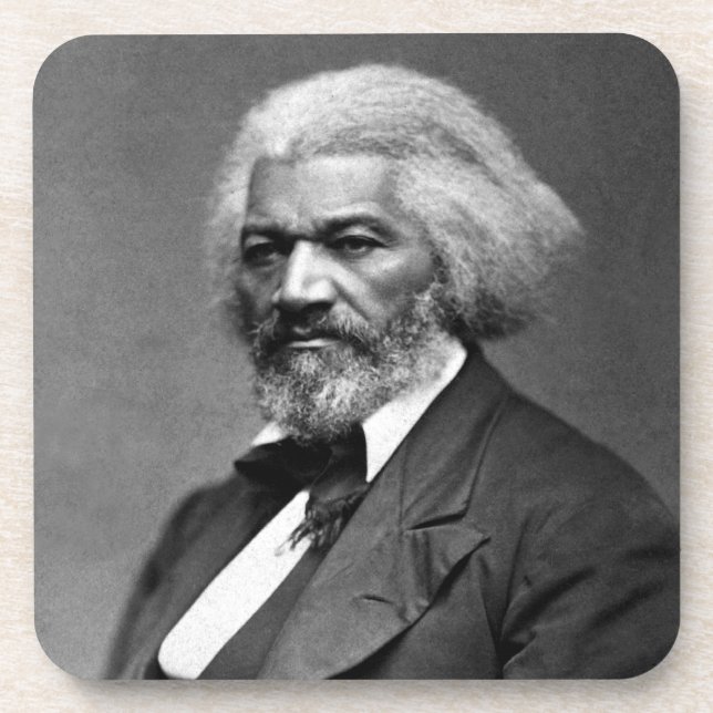 Black History Icons: Older Frederick Douglass Beverage Coaster (Front)