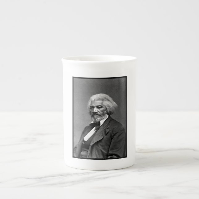 Black History Icons: Older Frederick Douglass Bone China Mug (Front)
