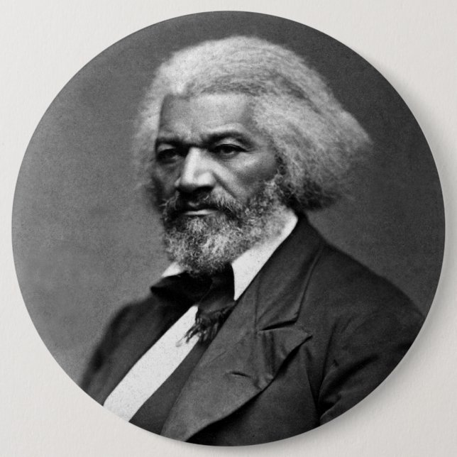 Black History Icons: Older Frederick Douglass Button (Front)