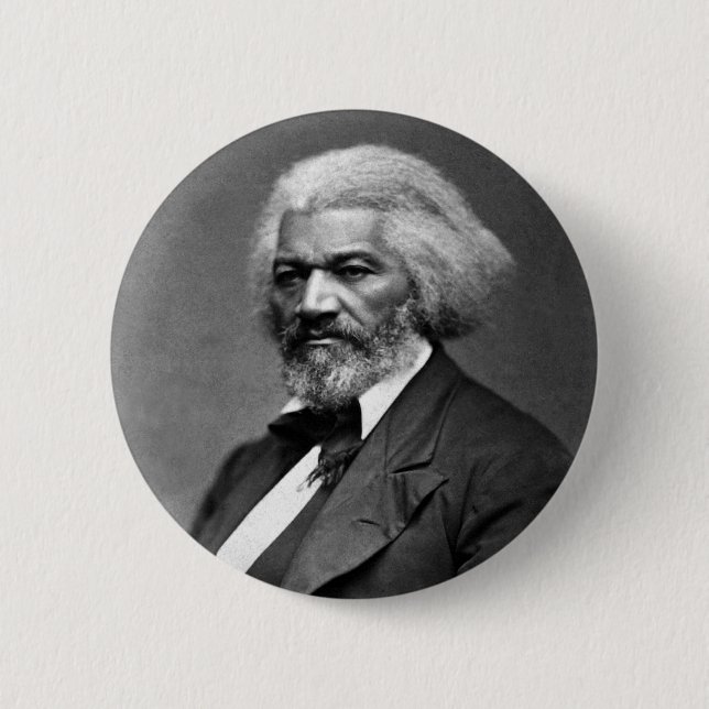 Black History Icons: Older Frederick Douglass Button (Front)